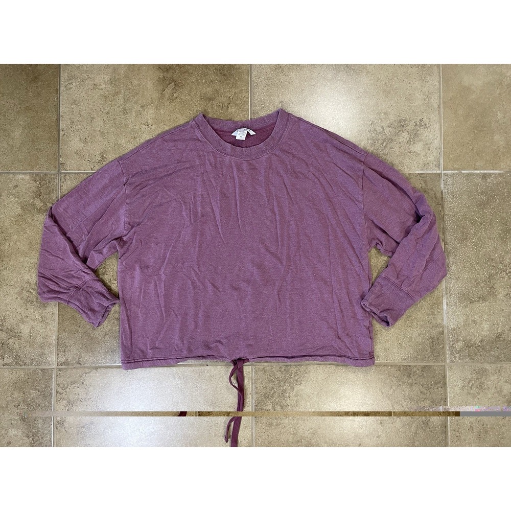 Athleta Long Sleeve Super Soft Tie Bottom Sweatshirt Women's Sz 1X Pink Pullover
